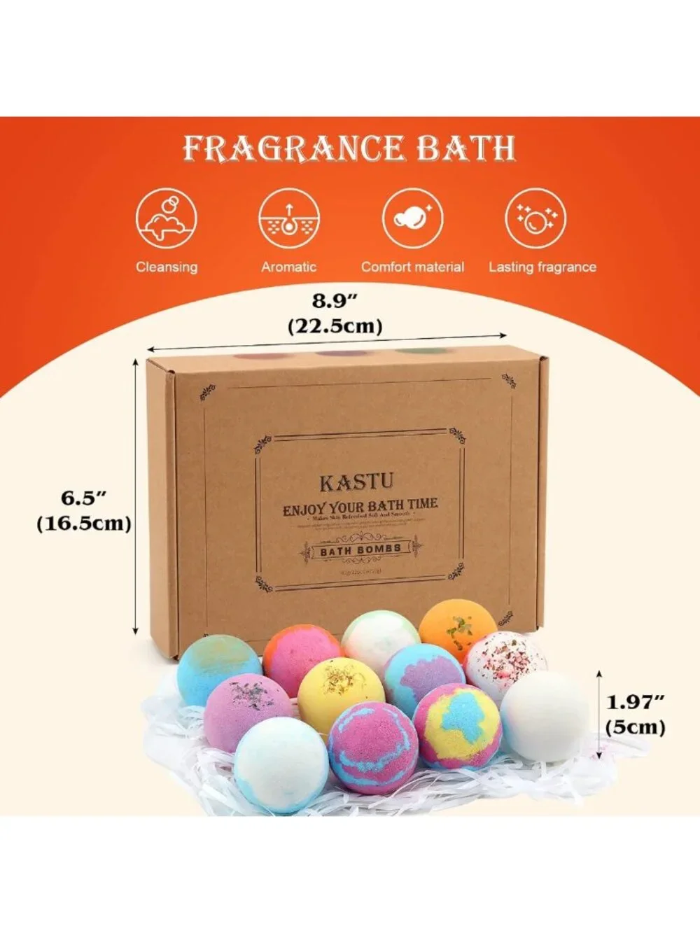 12 PCS Bath Bomb Gift Set - Fizzy Spa Balls with Essential Oils for Relaxation